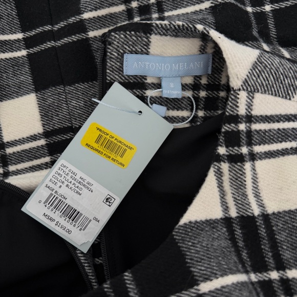 NWT Antonio Melani Tula Plaid Print Wrap Front Fringe Hem Midi Dress - Picture 7 of 7